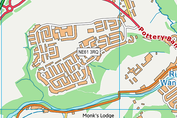 NE61 3RQ map - OS VectorMap District (Ordnance Survey)