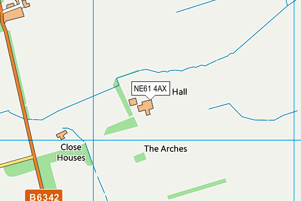 NE61 4AX map - OS VectorMap District (Ordnance Survey) NE61 4AX map - OS VectorMap District (Ordnance Survey)