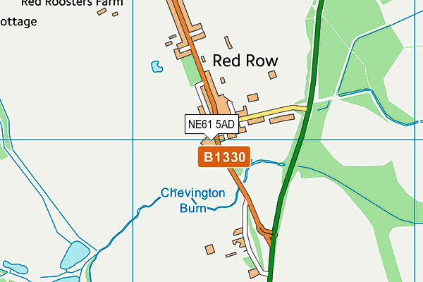 NE61 5AD map - OS VectorMap District (Ordnance Survey)