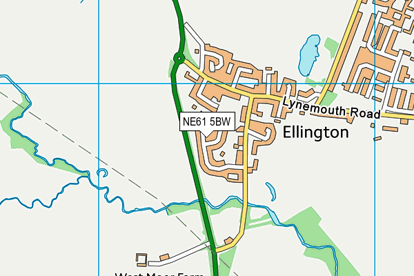 NE61 5BW map - OS VectorMap District (Ordnance Survey)
