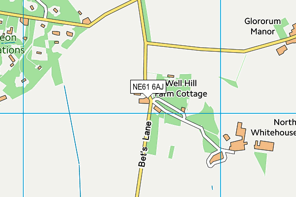 NE61 6AJ map - OS VectorMap District (Ordnance Survey)