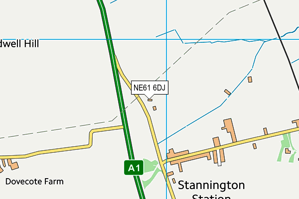 NE61 6DJ map - OS VectorMap District (Ordnance Survey)