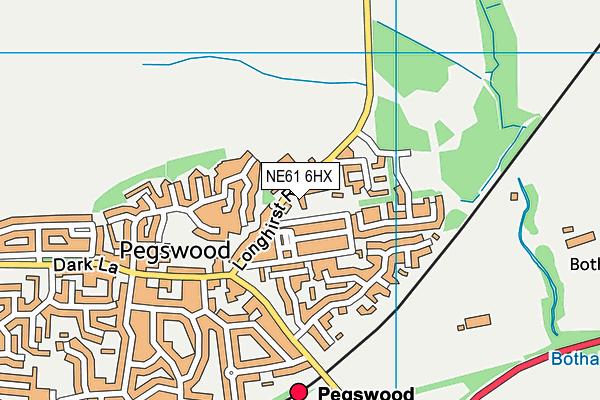 NE61 6HX map - OS VectorMap District (Ordnance Survey)