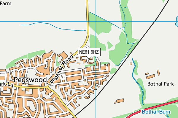 NE61 6HZ map - OS VectorMap District (Ordnance Survey)