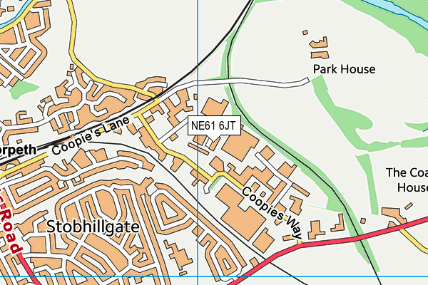 NE61 6JT map - OS VectorMap District (Ordnance Survey)