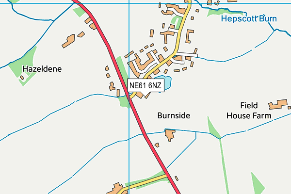 NE61 6NZ map - OS VectorMap District (Ordnance Survey)