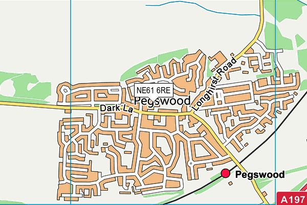 NE61 6RE map - OS VectorMap District (Ordnance Survey)