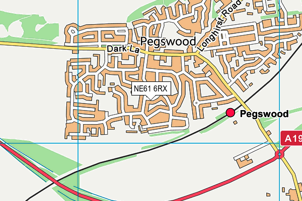 NE61 6RX map - OS VectorMap District (Ordnance Survey)