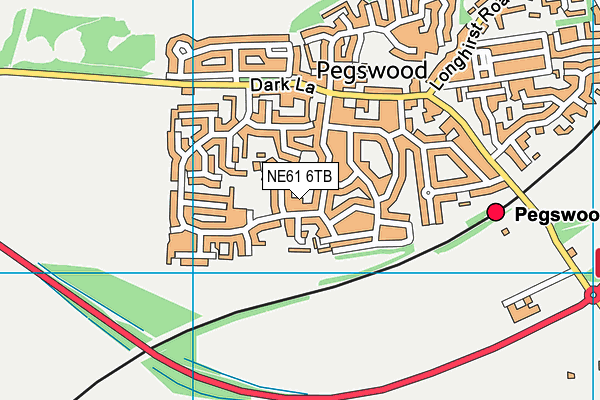 NE61 6TB map - OS VectorMap District (Ordnance Survey)
