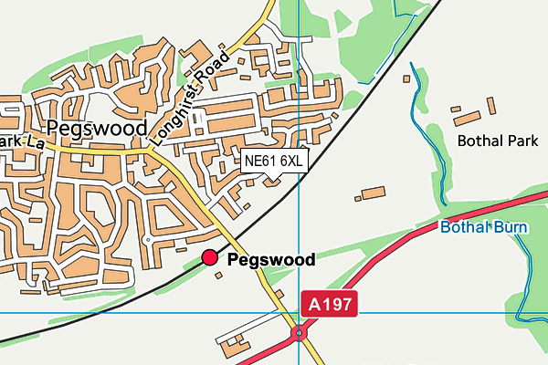NE61 6XL map - OS VectorMap District (Ordnance Survey)