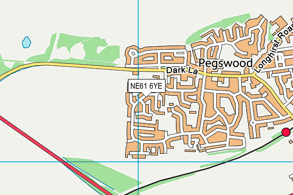NE61 6YE map - OS VectorMap District (Ordnance Survey)