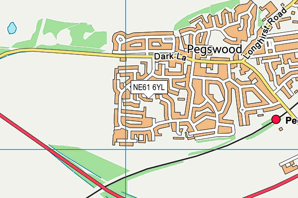 NE61 6YL map - OS VectorMap District (Ordnance Survey)