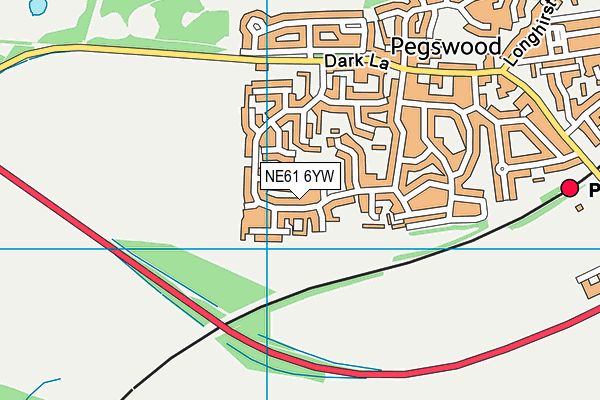NE61 6YW map - OS VectorMap District (Ordnance Survey)