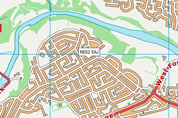 NE62 5AJ map - OS VectorMap District (Ordnance Survey) NE62 5AJ map - OS VectorMap District (Ordnance Survey)