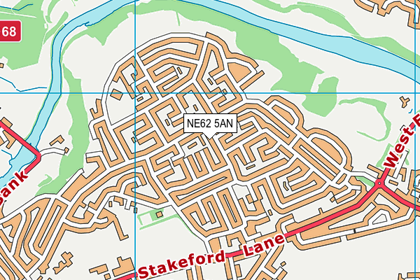 NE62 5AN map - OS VectorMap District (Ordnance Survey) NE62 5AN map - OS VectorMap District (Ordnance Survey)