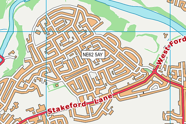 NE62 5AY map - OS VectorMap District (Ordnance Survey) NE62 5AY map - OS VectorMap District (Ordnance Survey)