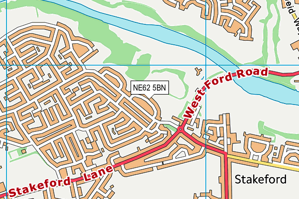 NE62 5BN map - OS VectorMap District (Ordnance Survey) NE62 5BN map - OS VectorMap District (Ordnance Survey)