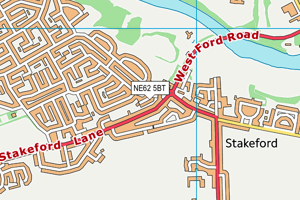 NE62 5BT map - OS VectorMap District (Ordnance Survey) NE62 5BT map - OS VectorMap District (Ordnance Survey)