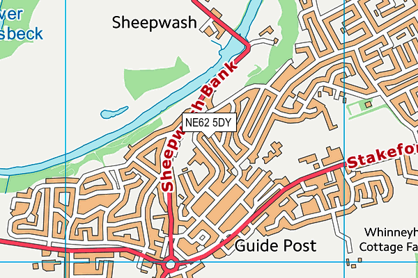 NE62 5DY map - OS VectorMap District (Ordnance Survey)