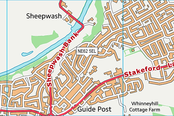 NE62 5EL map - OS VectorMap District (Ordnance Survey)