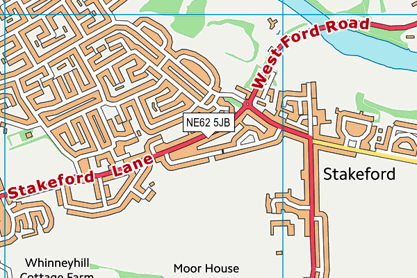 NE62 5JB map - OS VectorMap District (Ordnance Survey) NE62 5JB map - OS VectorMap District (Ordnance Survey)