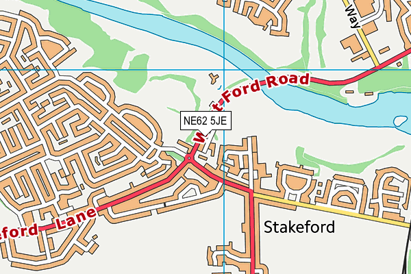 NE62 5JE map - OS VectorMap District (Ordnance Survey) NE62 5JE map - OS VectorMap District (Ordnance Survey)
