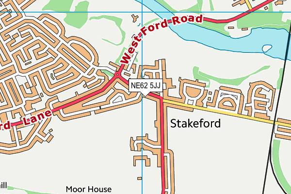 NE62 5JJ map - OS VectorMap District (Ordnance Survey)
