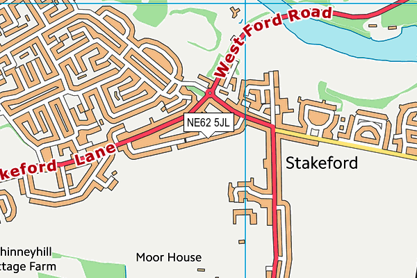 NE62 5JL map - OS VectorMap District (Ordnance Survey)