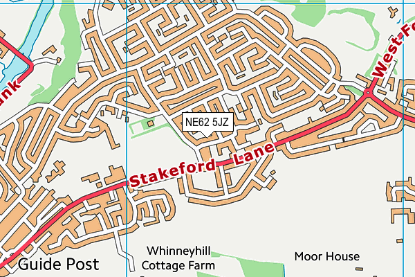NE62 5JZ map - OS VectorMap District (Ordnance Survey)