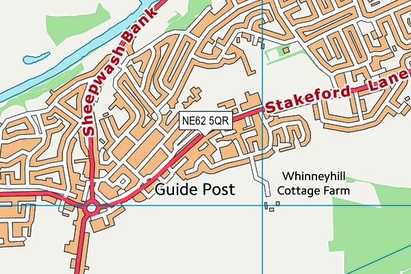 NE62 5QR map - OS VectorMap District (Ordnance Survey)