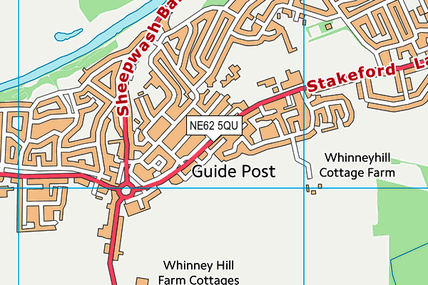 NE62 5QU map - OS VectorMap District (Ordnance Survey) NE62 5QU map - OS VectorMap District (Ordnance Survey)