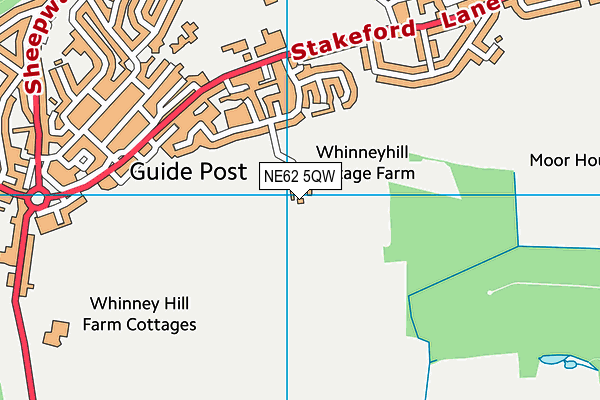 NE62 5QW map - OS VectorMap District (Ordnance Survey)