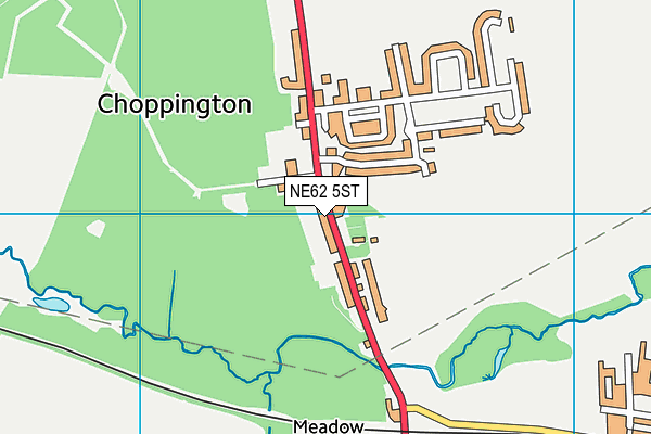 NE62 5ST map - OS VectorMap District (Ordnance Survey)