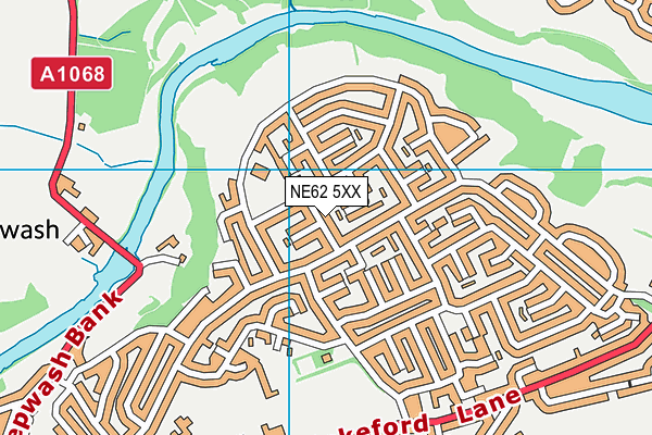 NE62 5XX map - OS VectorMap District (Ordnance Survey)