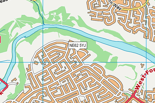NE62 5YJ map - OS VectorMap District (Ordnance Survey) NE62 5YJ map - OS VectorMap District (Ordnance Survey)