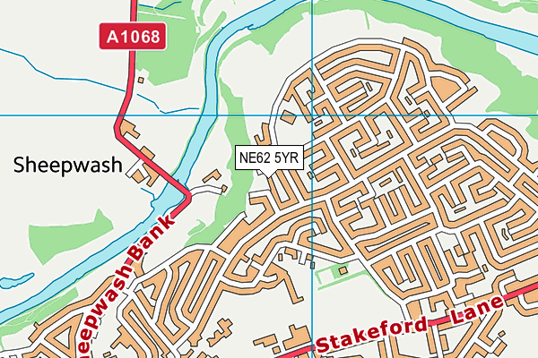NE62 5YR map - OS VectorMap District (Ordnance Survey) NE62 5YR map - OS VectorMap District (Ordnance Survey)