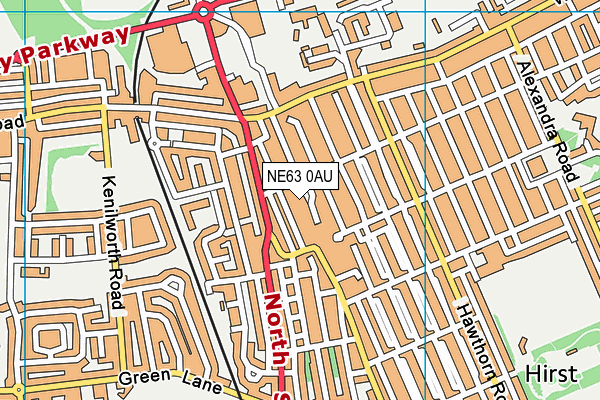 NE63 0AU map - OS VectorMap District (Ordnance Survey)