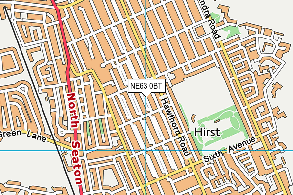 NE63 0BT map - OS VectorMap District (Ordnance Survey)