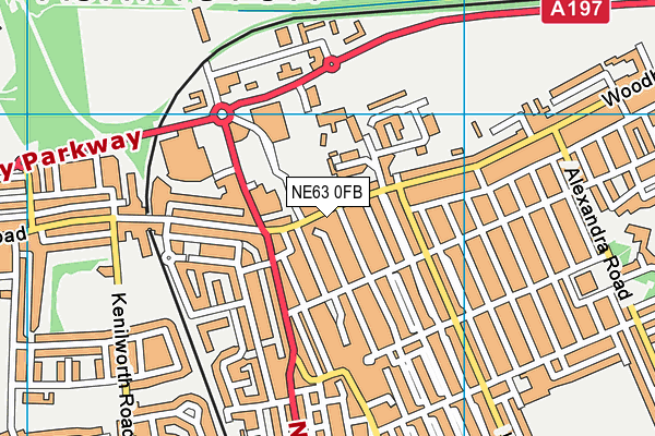 NE63 0FB map - OS VectorMap District (Ordnance Survey)