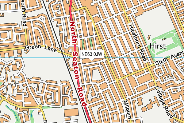 NE63 0JW map - OS VectorMap District (Ordnance Survey)