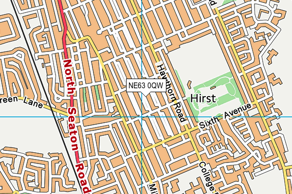 NE63 0QW map - OS VectorMap District (Ordnance Survey)