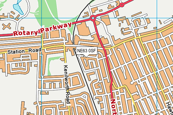 NE63 0SF map - OS VectorMap District (Ordnance Survey)