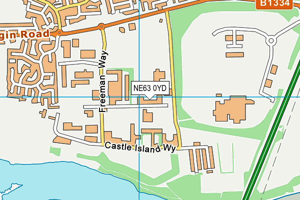 NE63 0YD map - OS VectorMap District (Ordnance Survey) NE63 0YD map - OS VectorMap District (Ordnance Survey)