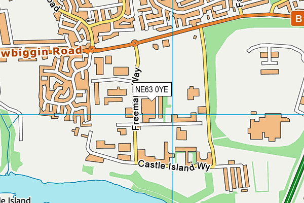 NE63 0YE map - OS VectorMap District (Ordnance Survey) NE63 0YE map - OS VectorMap District (Ordnance Survey)