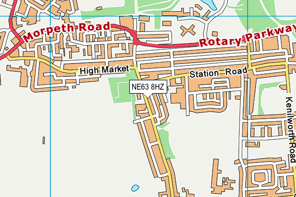 NE63 8HZ map - OS VectorMap District (Ordnance Survey)