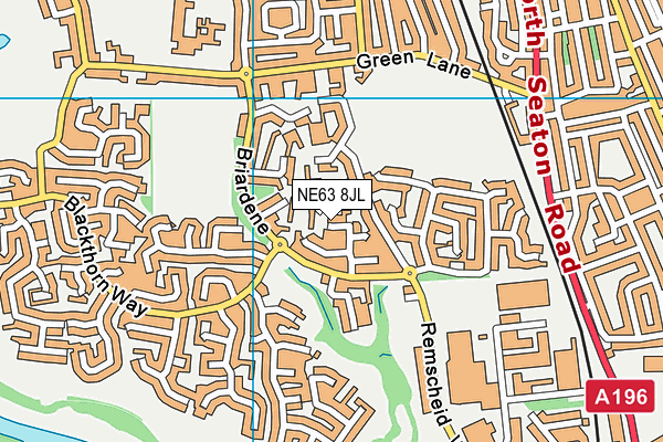 NE63 8JL map - OS VectorMap District (Ordnance Survey) NE63 8JL map - OS VectorMap District (Ordnance Survey)