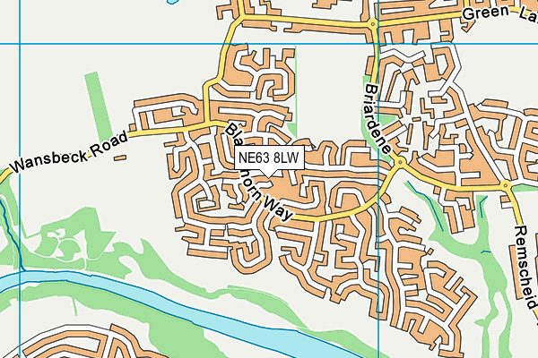NE63 8LW map - OS VectorMap District (Ordnance Survey) NE63 8LW map - OS VectorMap District (Ordnance Survey)