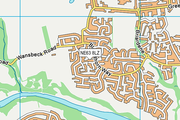 NE63 8LZ map - OS VectorMap District (Ordnance Survey) NE63 8LZ map - OS VectorMap District (Ordnance Survey)