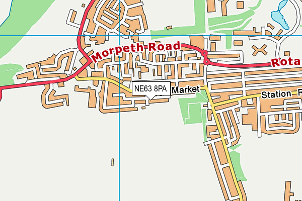NE63 8PA map - OS VectorMap District (Ordnance Survey) NE63 8PA map - OS VectorMap District (Ordnance Survey)