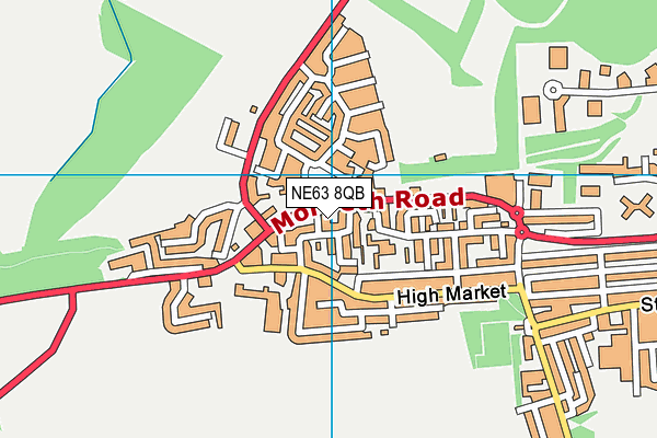 NE63 8QB map - OS VectorMap District (Ordnance Survey) NE63 8QB map - OS VectorMap District (Ordnance Survey)